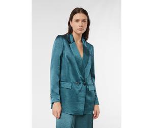 Antaillierter Blazer aus Crinkle-Satin petrol 38