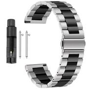 Antfly Uhrenarmband aus Metall 20mm,Edelstahlarmband für Uhr,Quick Release Uhrenarmbänder Ersatz für Herren und Damen- 20mm 22mm (20MM, Silber Schwarz)