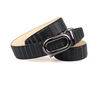 Anthoni Crown Automatik Gürtel Damen, samtig fühlendes Leder in 3D-Optik, Breite 3,5 cm, Schnalle in Schwarz-Metallic, exklusives Fashion-Accessoire, Modell 30L3D10