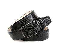 Anthoni Crown Automatik Ledergürtel Herren mit Prägung, Schwarz, Schnalle Schwarz Metallic, Gürtel ohne Löcher, Gürtelbreite 35 mm, Herren Outfit elegant, Modell A30L10
