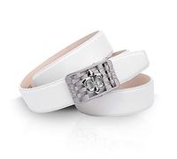 Anthoni Crown Damen 1PLNT90 Gürtel, weiß, 110