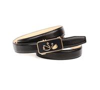 Anthoni Crown Damen Ledergürtel Gürtel, Schwarz, 80