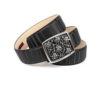 Anthoni Crown Damen Ledergürtel Gürtel, Schwarz, 95