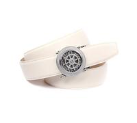 Anthoni Crown Damen Ledergürtel Gürtel, weiß, 90