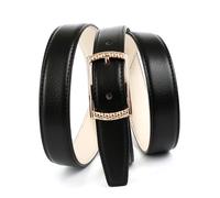 Anthoni Crown Damen Ledergürtel mit Doppelstegschnalle 4JST1025 Gürtel, schwarz, 105