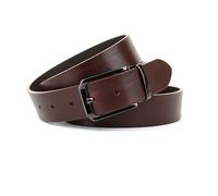 Anthoni Crown Herren Klassischer Herrengürtel mit Dornschliße 3DJ40 Gürtel, Dunkelbraun, 120
