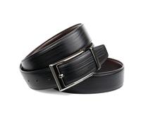 Anthoni Crown Herren Ledergürtel, Klassischer Wendegürtel - Dunkelbraun/Schwarz, bombiert, mit Dornschließe in Schwarz-Metallic, 35 mm breit, Modell 3QN14, Größe 115