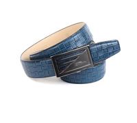 Anthoni Crown Herrengürtel in Blau, Flecht Design, automatischer Gürtel mit automatischer Schnalle, Ledergürtel für Herrenanzüge, Herrenhose oder Jeans, 35 mm breit, kürzbar, 95