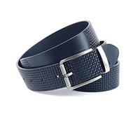 Anthoni Crown Unisex Ledergürtel BLU2P4580 Gürtel, Dunkelblau, 85