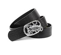 Anthoni Crown Unisex Ledergürtel Gürtel, Schwarz, 100