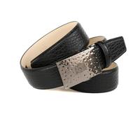 Anthoni Crown Unisex Ledergürtel Gürtel, Schwarz, 105