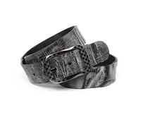 Anthoni Crown Unisex Ledergürtel Gürtel, schwarz, 80