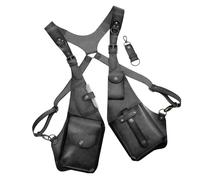 Anti-Diebstahl-Geschirr - PU-Leder-Unterarmtasche, verstellbare mittelalterliche Handytasche, doppelter Schultergurt, Geldbörse, verdecktes Sicherheitspaket für Männer und Frauen, Vintage-Stil