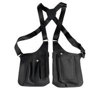 Anti-Diebstahl Multi Pocket Tasche, Doppelter Schultergurt Tasche Multi Pocket Bag PU Leder Mode Outdoor Umhängetasche für Reisen, Wandern, Radfahren
