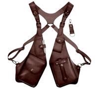 Anti-Diebstahl-Schultergurt - Herren Multi Pocket Harness | Mittelalterliche Retro Strap Geldbörse, doppelte Schultertasche, Freizeit Doppel-Schultertasche für Männer Frauen, Vintage Umhängetasche