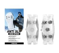 Anti Rutsch Schuhspikes, 2 Stück Transparente rutschfeste Eiskrallen Mit 5 Stahlstollen, Zum Wandern, Klettern, Angeln, Bergsteigen, Gehen Und Klettern