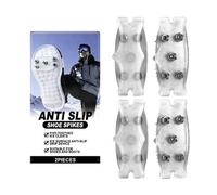 Anti Rutsch Schuhspikes, 4 Stück Eisgriffe Für Schuhe Und Stiefel, Steigeisens Für Wanderstiefel, Spikes Laufschuhe Winter Mit 5 Spikes, Antirutsch Schneekrallen, Für Wandern, Klettern, Bergsteigen