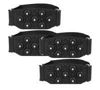 Anti Rutsch Schuhspikes - 4 Stück Schuhkrallen | 7 Zähne Schuhspikes zum Überziehen | Universal Steigeisens für Schuhe & Stiefel | Mid-Sole Ice Cleats Steigeisens | Schuhkrallen | Eiskrallen (Schwarz)