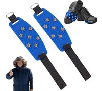 Anti Rutsch Schuhspikes, Eisgriffe Für Schuhe Und Stiefel, Antirutsch Spikes Glatteis, Durchsichtige rutschfeste Eiskrallen Mit 7 Stahlstollen, 7 Zähnige Schuhkrallen Wanderschuhe (1paar-Blau)