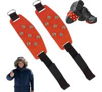 Anti Rutsch Schuhspikes, Eisgriffe Für Schuhe Und Stiefel, Antirutsch Spikes Glatteis, Durchsichtige rutschfeste Eiskrallen Mit 7 Stahlstollen, 7 Zähnige Schuhkrallen Wanderschuhe (1paar-Rot)