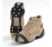 Anti Rutsch Schuhspikes, Steigeisen, mit 10 Edelstahl Zähne Spike für Schuhe Winter, Antirutsch Spikes Glatteis, Steigeisen für Wandern Bergschuhe Stiefel, L (39-46)