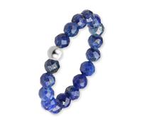 Anti Stress Ring aus Lapislazuli Naturstein Perlen für Damen | Elastische Anxiety Rings | Fidget Ringe | Ringgröße 52-60