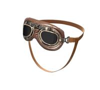 Antike Hundebrille mit verstellbaren Lederriemen, ABS Rahmen, A | Schützende Sonnenbrille für Hunde, winddichte Schutzbrille für Parkreisen, kratzfestes, bequem