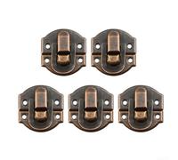 Antiker Stil Box Haspe Retro Dekorative Truhe Riegel Vintage Kofferbeschlag für Schmuckkoffer Holzkofferschloss Metall Schrank Tür Verschluss DIY Handwerk Hardware Schnalle (Rotes Kupfer 5 Stück)