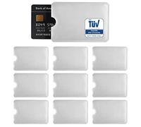 AntiSpyShop 10x RFID Schutzhüllen, NFC Blocker - Kreditkarte, Bank EC Karte Abschirmung (Weiß)