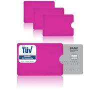 AntiSpyShop 3X RFID Schutzhüllen, NFC Blocker - Kreditkarte, Bank EC Karte Abschirmung (Pink)