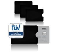 AntiSpyShop 3X RFID Schutzhüllen, NFC Blocker - Kreditkarte, Bank EC Karte Abschirmung (Schwarz)