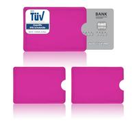 AntiSpyShop 3X RFID Schutzhüllen, NFC Blocker - Kreditkarte, Bank EC Karte Datenschutz (3er Pink)