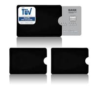 AntiSpyShop 3X RFID Schutzhüllen, NFC Blocker - Kreditkarte, Bank EC Karte Datenschutz (3er Schwarz)