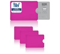 AntiSpyShop 3X RFID Schutzhüllen, NFC Blocker - Kreditkarte, Bank EC Karte (Pink)