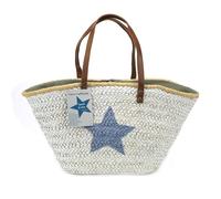 Antonio - Farbauswahl - Flechttasche Stern Korbtasche Shopper Ibiza Strandtasche Korb groß grün weiß
