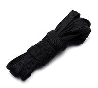 ANUFER 1 Paar 9 mm Breite Flache Schnürsenkel für Trainer Stiefel Klassischer Ersatz für Schuhschnürsenkel P11 Schwarz 300cm