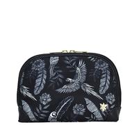 Anuschka Dome Kosmetiktasche, Wanderlust-Kollektion, Nylonstoff mit Lederbesatz und Kunstdruck, Dschungelaras, Einheitsgröße
