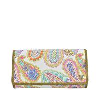 Anuschka Dreifach gefaltete RFID-blockierende Geldbörse - Wanderlust-Kollektion - Nylongewebe mit Echtlederbesatz und Kunstdruck, Boho Paisley, Einheitsgröße