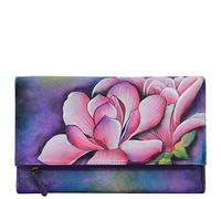 Anuschka Handbemaltes Leder | Damen dreifach gefaltete Clutch | Magnolia Melody