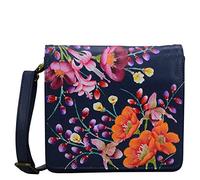 Anuschka Kleiner Handbemalter Messenger Bag aus echtem Leder - Moonlit Meadow