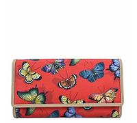 Anuschka Wanderlust Kollektion - Dreifach faltbare RFID Geldbörse - Nylon-RFID-Geldbörse für Damen - Butterfly Heaven Ruby