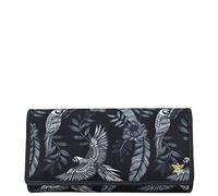 Anuschka Wanderlust Kollektion - Dreifach faltbare RFID Geldbörse - Nylon-RFID-Geldbörse für Damen - Jungle Macaws