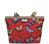 Anuschka Wanderlust Kollektion Zip-Top City Tote - Stoff-Umhängetaschen für Damen - Butterfly Heaven Ruby