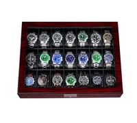 ANWBROAD Uhrenbox 21 Fächern Uhrengehäuse Für Herren Watch Box Mit Großem Glasdeckel Uhrenvitrine Verschließbarer Uhren Organizer Luxuriöser Uhrenhalter für Geschenk JWB004Y