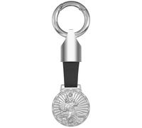 Anwlki Heiligen Christophorus Plaketten Leder Schlüsselanhänger Heiliger Christophorus Medaille Beschutze Uns Komm Gut Heim Auto Motorrad Autofahrer Schutzpatron Anhänger (Silber)