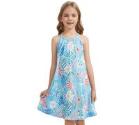 ANYFITTING Mädchen Kleider Ärmelloses Sommerkleid A-Linie Casual Partykleider Neckholder Kleid Rundhals Kinderkleid Swing Abendkleid Kinder Festliche Kleider mit 6-12Jahre