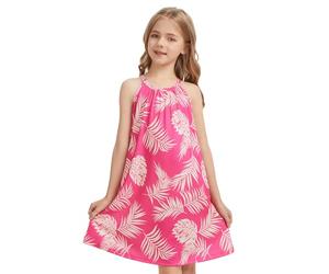 ANYFITTING Mädchen Kleider Ärmelloses Sommerkleid A-Linie Casual Partykleider Neckholder Kleid Rundhals Kinderkleid Swing Abendkleid Kinder Festliche Kleider mit 6-12Jahre