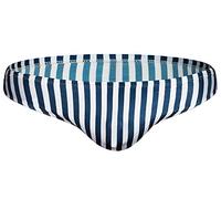 AnyuA Herren Klassischer Stil Elastische Streifen Briefs Niedrige Taille Schwimmhose Dunkelblau 6 M