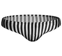 AnyuA Herren Klassischer Stil Elastische Streifen Briefs Niedrige Taille Schwimmhose Schwarz M