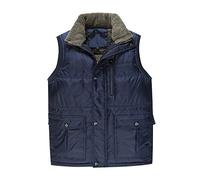 AnyuA Herren Outdoor Weste Stehkragen Steppweste Jacke mit Reißverschluss Blau 2XL